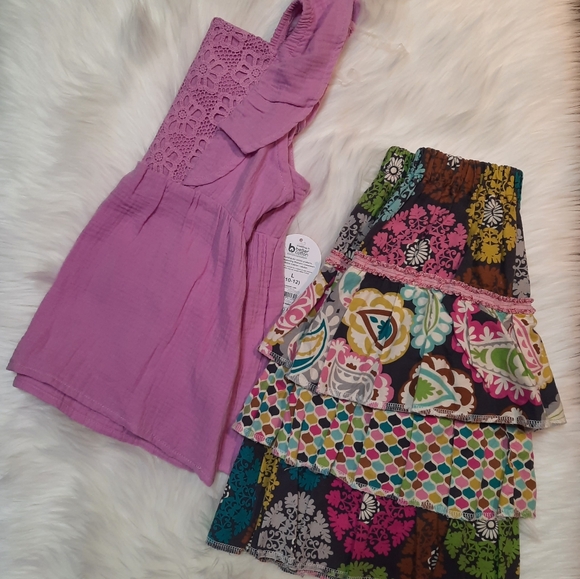 Girls 2pc Matching Set - eyelet ruffle top & ruffle layered skirt Size: L 10-12 - Picture 11 of 11